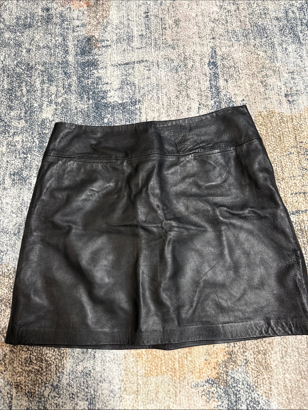 BCBG Classic Black Leather Mini Skirt
